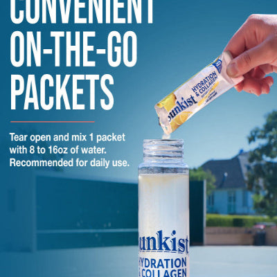 Sunkist Hydration Yuzu Lemon Collagen Electrolyte Drink Mix