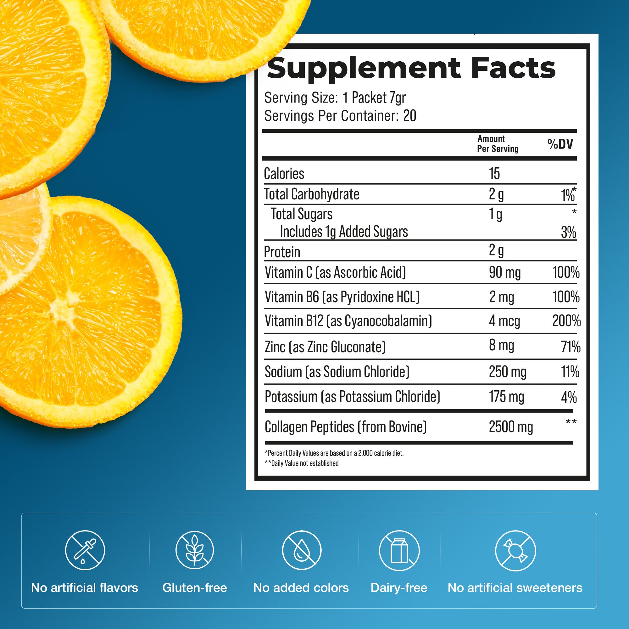 Sunkist Hydration Yuzu Lemon Collagen Electrolyte Drink Mix